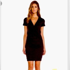 James Perse Wrap Tee Blouson Dress NWT Black Small